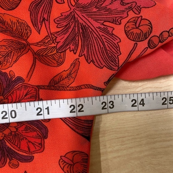 Soft Surroundings Red Printed Double Layer Blouse Size M Viscose - Picture 5 of 6